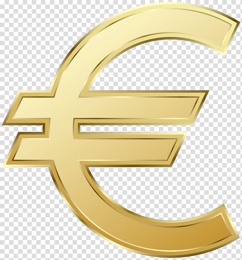 gold Euro currency , Euro sign 100 euro note , euro transparent background PNG clipart