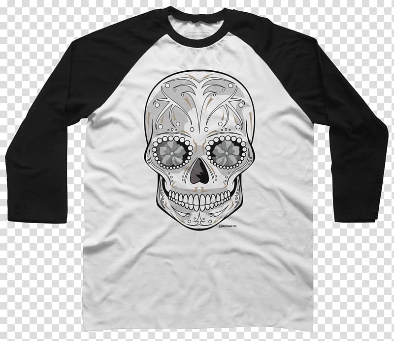 Long-sleeved T-shirt Hoodie Raglan sleeve, sugar skulls transparent background PNG clipart