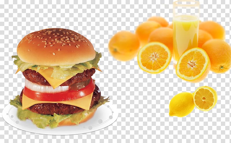 Hamburger Fast food Dim sum Restaurant, Hamburg, lemon juice and lemon transparent background PNG clipart