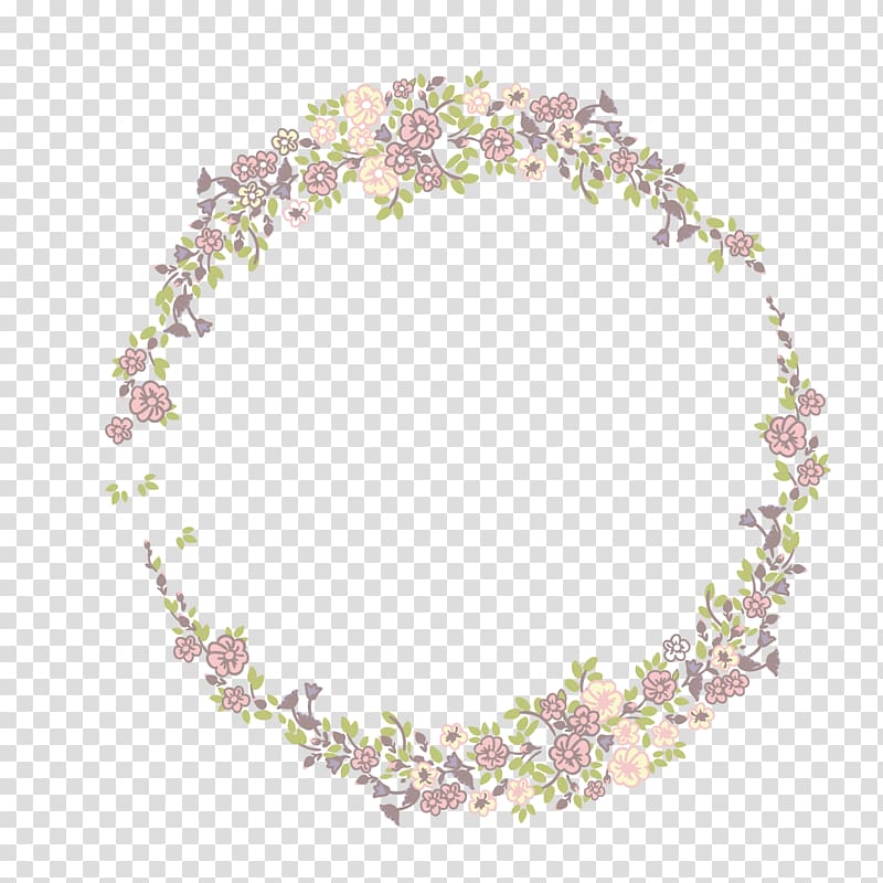 round white and pink floral frame, Small floral decorative ring transparent background PNG clipart