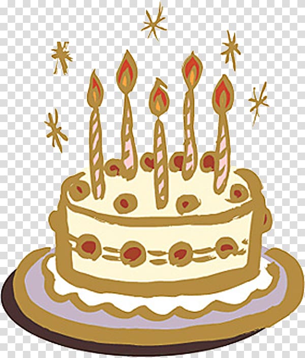 Hand drawn birthday cake transparent background PNG clipart