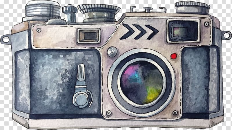 gray MILC camera , Troy Car Toyota Highlander Camera Painting, Hand-painted watercolor camera transparent background PNG clipart