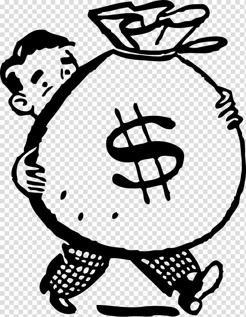 How To Draw Cartoon Money - Money Bag Drawing Easy, HD Png Download ,  Transparent Png Image - PNGitem