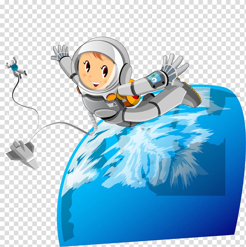 Rocket Spacecraft Astronaut, painted into space transparent background PNG clipart