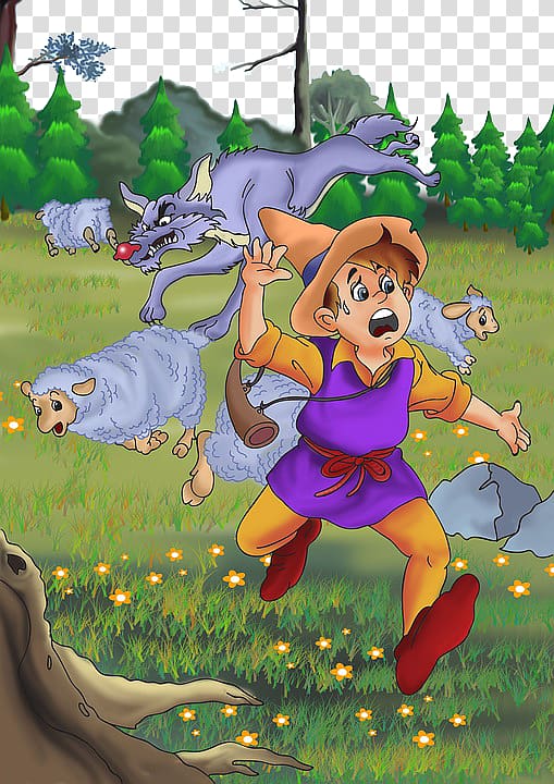 Gray wolf The Boy Who Cried Wolf The Tortoise and the Hare Short story Fairy tale, Wolf stories Comics transparent background PNG clipart