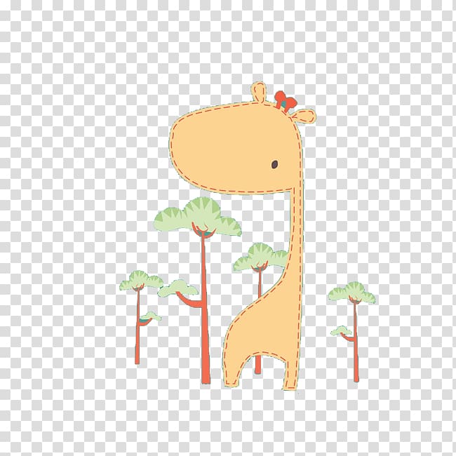 Giraffe Illustration, Cartoon Giraffe transparent background PNG clipart