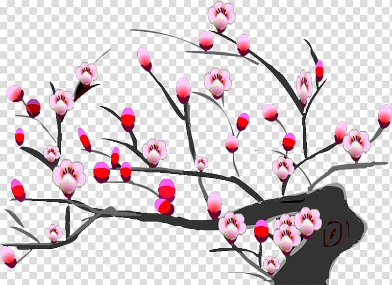 Plum blossom Flower, Plum flower transparent background PNG clipart