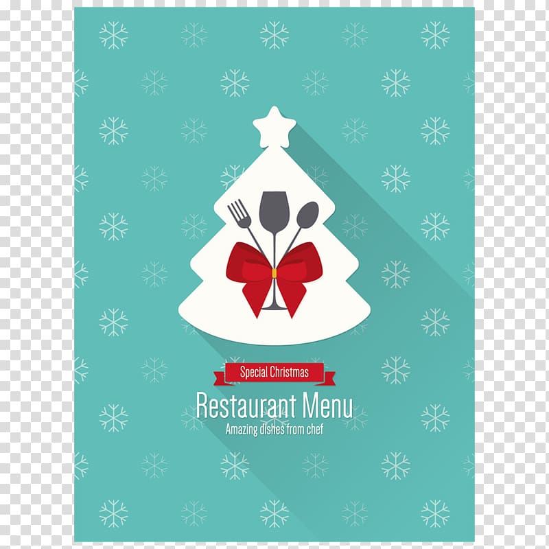 Menu Christmas Restaurant, Blue menu transparent background PNG clipart