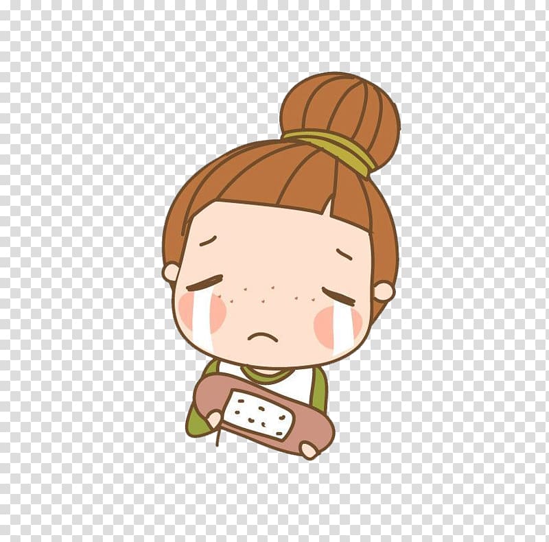 Cartoon Child Crying Illustration, Holding the keyboard crying little girl transparent background PNG clipart