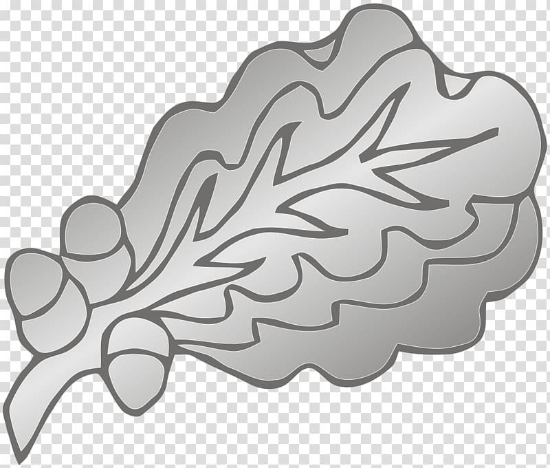 Eichenlaub Oak leaf cluster Heraldry Figura, silver leaf transparent background PNG clipart