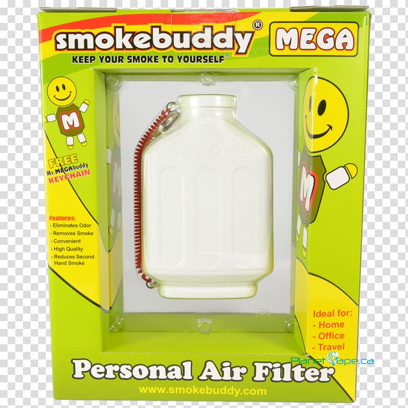 Smoke Buddy Original Personal Air Purifier White Yellow Color Green, plane smoke transparent background PNG clipart