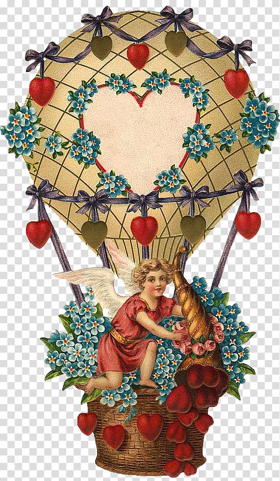 Hot air balloon Christmas ornament , hand painted hot-air balloon transparent background PNG clipart
