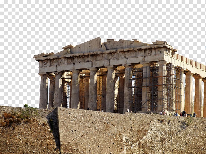Parthenon, Greece, Acropolis of Athens Ancient Greek temple Ancient Greece Architecture, Greek temple scenery transparent background PNG clipart