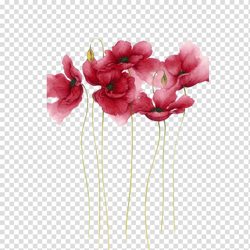 Watercolor painting Flower Drawing Art, Watercolor flowers, pink petaled flower transparent background PNG clipart