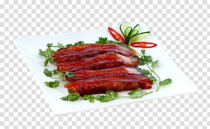 Char siu Salami Cha siu bao Churrasco Chinese sausage, Honey pork transparent background PNG clipart