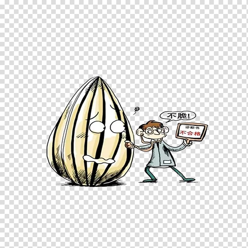 Cartoon Illustration, Check the melon seeds transparent background PNG clipart