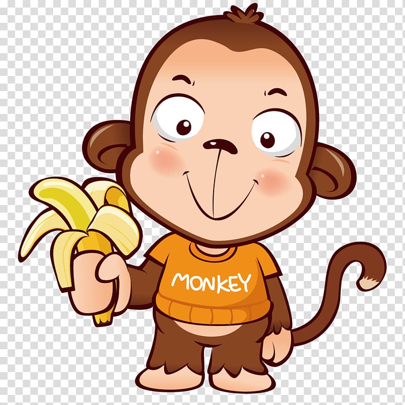 monkey holding banana , T-shirt Banana Monkey Child Fruit, Monkeys bananas transparent background PNG clipart