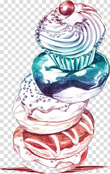 Cupcake Drawing Illustrator Fashion illustration Illustration, ice cream transparent background PNG clipart