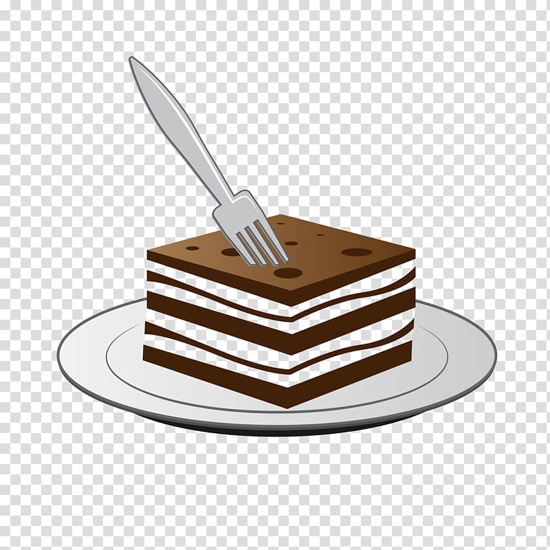 Chocolate cake Torte European cuisine Cupcake, A fork stuck Cake transparent background PNG clipart