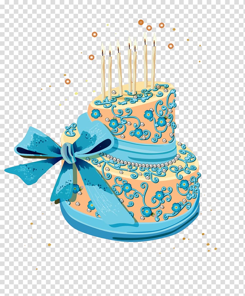 Cupcake Birthday cake, Blue pattern cake transparent background PNG clipart