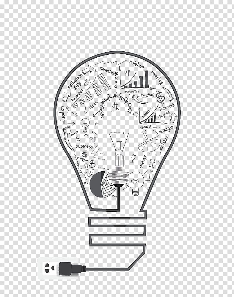 Design and idea with drawing and light bulb Stock Photo - Alamy