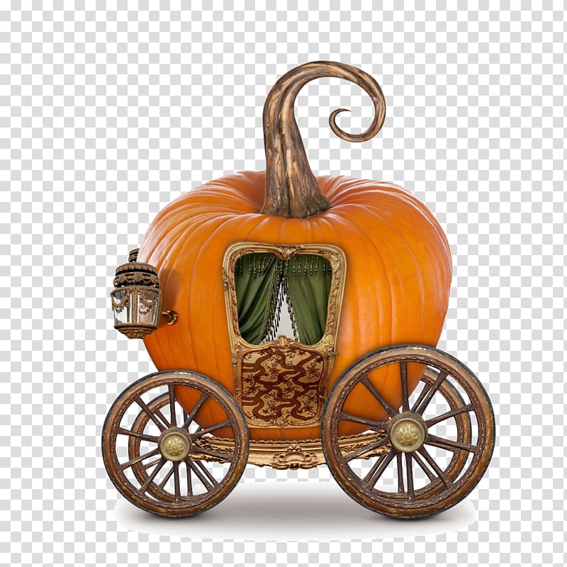 orange and brown pumpkin carriage, Cinderella Carriage Pumpkin , pumpkin car transparent background PNG clipart