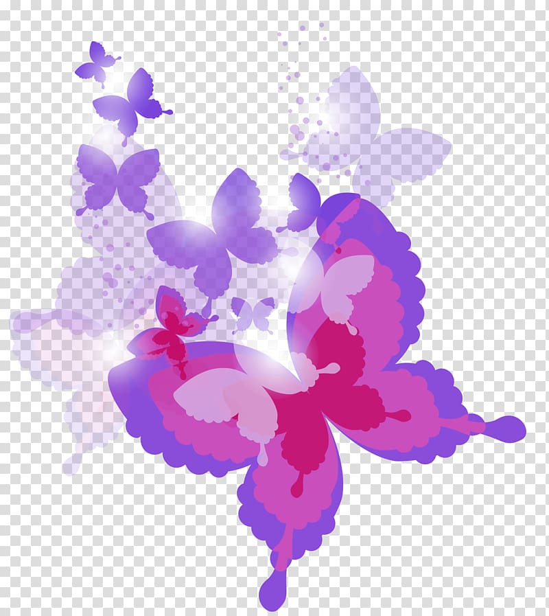 Butterfly , Deco Butterflies , pink and purple butterfly illustration transparent background PNG clipart