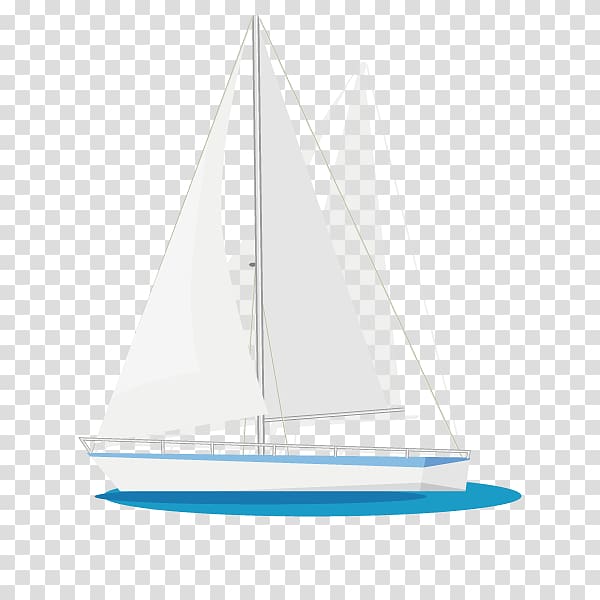 Sail Cat-ketch Yawl Lugger Scow, Simple Cartoon Sailing transparent background PNG clipart
