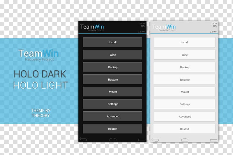 Team Win Recovery Project Skin XDA Developers Android Rooting, android transparent background PNG clipart