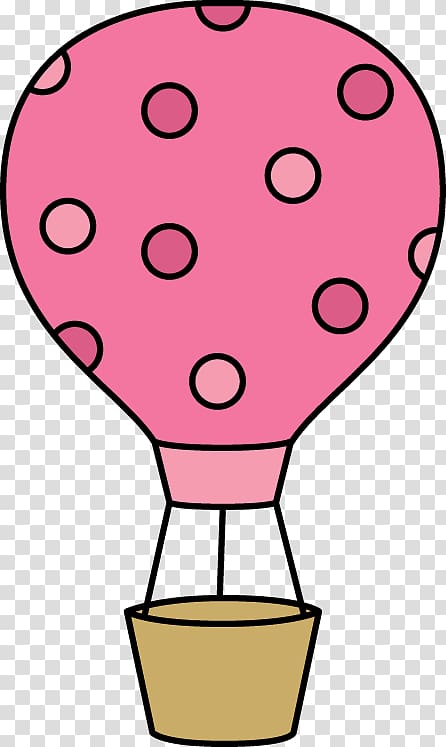 Hot air balloon Polka dot Art, Pink Dots transparent background PNG clipart