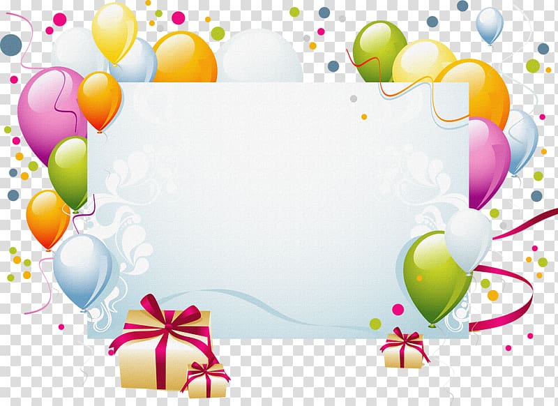 Birthday , Colorful balloons card transparent background PNG clipart