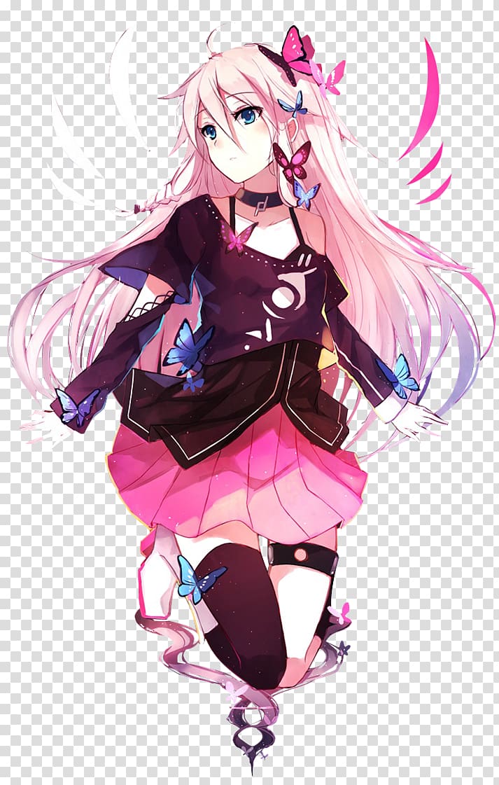 Female Anime Character On Blue Background Ia Vocaloid Hatsune