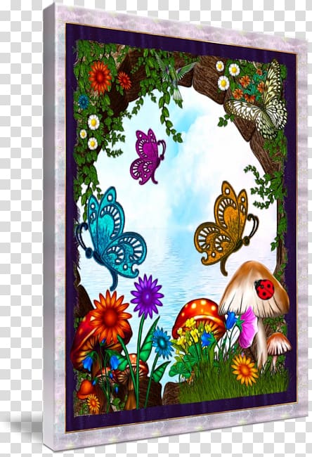 Gardening Butterfly Shed Window, fantasy garden transparent background PNG clipart