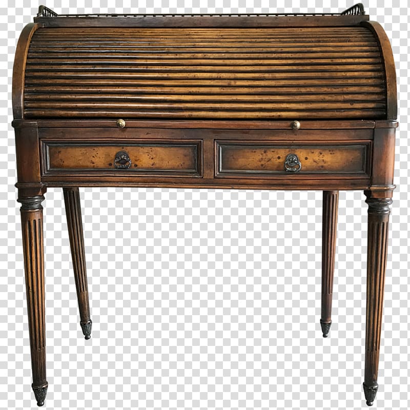 Table Desk Antique, Rolltop Desk transparent background PNG clipart