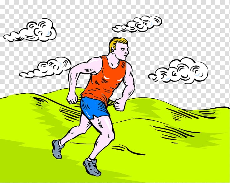 Running Marathon Illustration, Marathon runners running grass transparent background PNG clipart