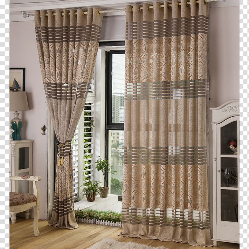 Curtain Window Blinds & Shades Light, european style decorative painting material transparent background PNG clipart