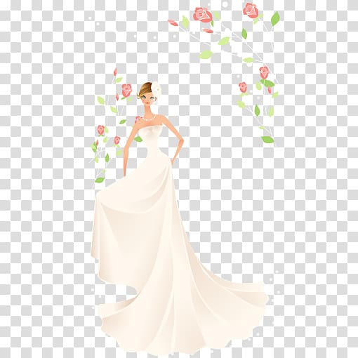 Bride Contemporary Western wedding dress, beautiful bride transparent background PNG clipart