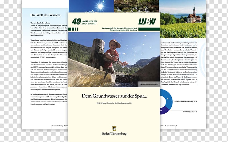 Text Landesanstalt für Umwelt, Messungen und Naturschutz Baden-Württemberg Document Agua subterránea Brochure, Quad Flyer transparent background PNG clipart