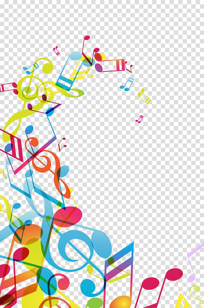 illustration of multicolored musical notes, Musical note Poster, Borders notes transparent background PNG clipart