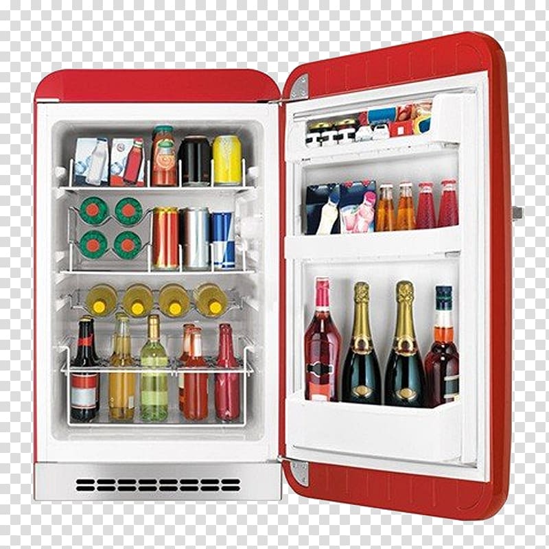 Refrigerator Smeg Table Home appliance Kitchen, mini fridge transparent background PNG clipart