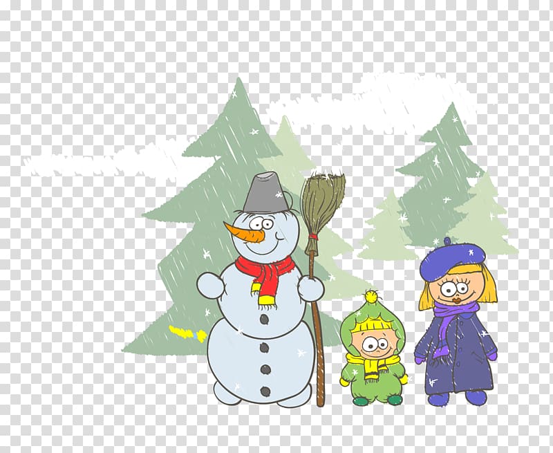 Drawing illustration Snowman Illustration, Snowman transparent background PNG clipart