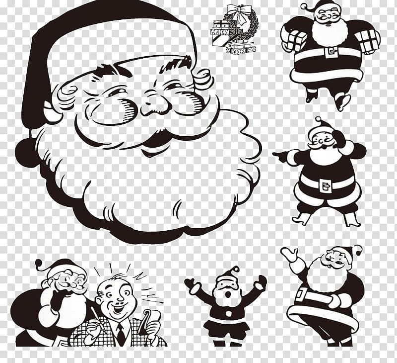 Santa Claus T-shirt Christmas , Bearded Santa Claus transparent background PNG clipart