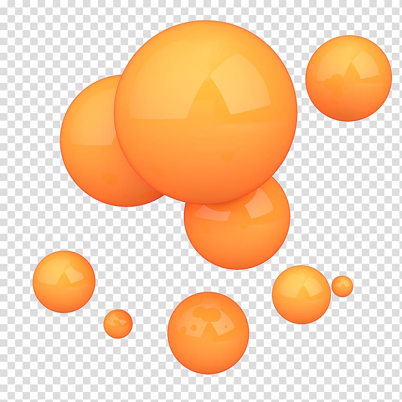 orange balls illustration, Three-dimensional space Shape Euclidean , bubble 3D shapes transparent background PNG clipart