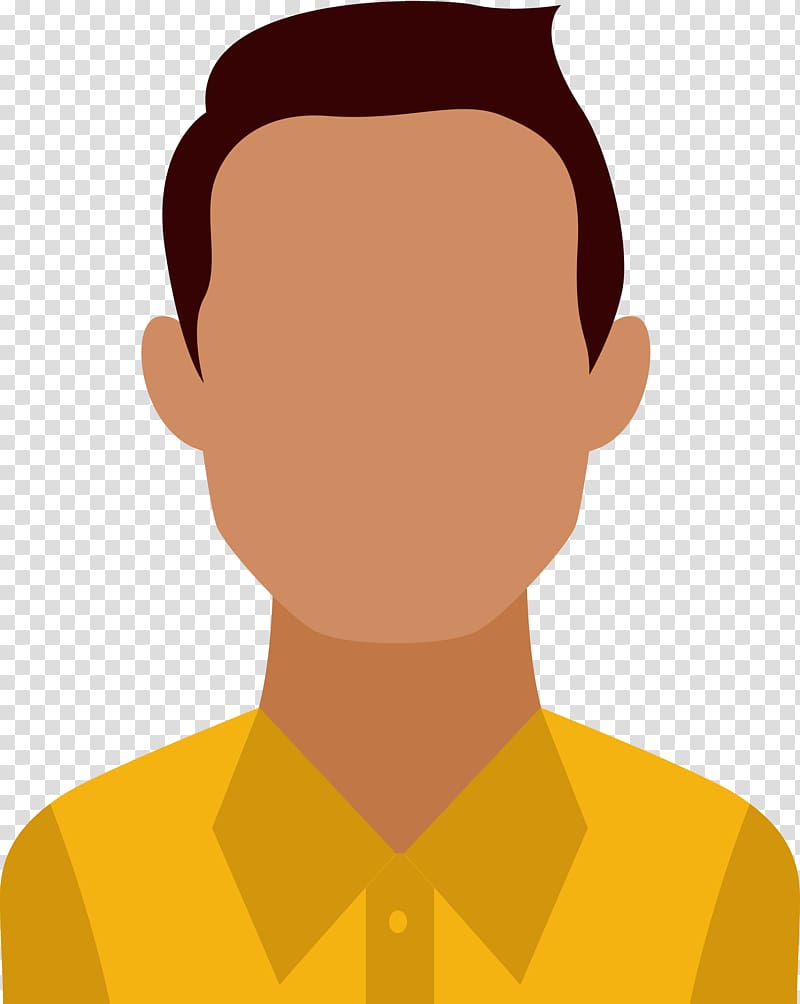 man wearing yellow top illustration, Flat design Avatar User, Flat man transparent background PNG clipart