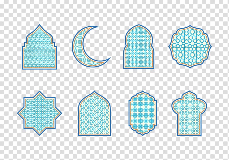 blue and white shape illustration, Islamic art Ornament Allah , Islamic window decorations transparent background PNG clipart