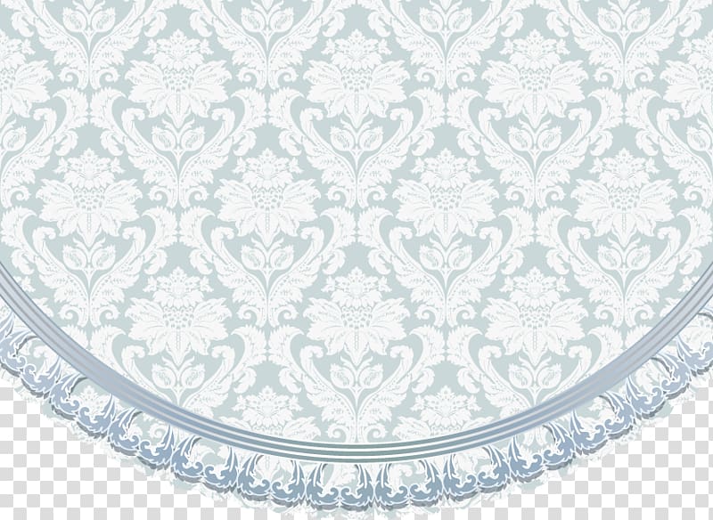 white and grey floral illustration, , Table mat pattern transparent background PNG clipart