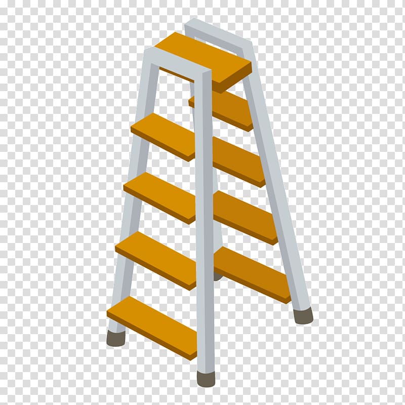 Cartoon Ladder, Cartoon yellow ladder transparent background PNG clipart