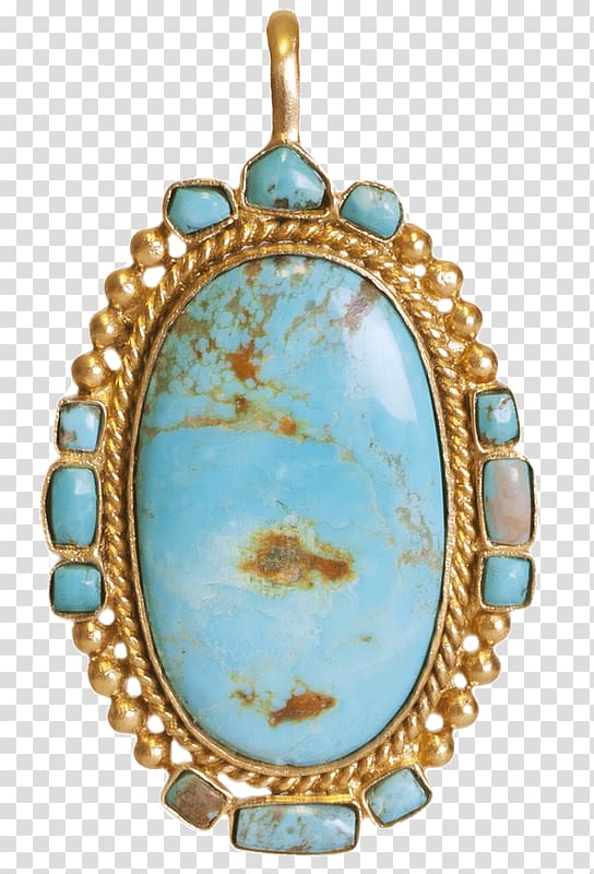 Turquoise Locket Oval, southwestern transparent background PNG clipart