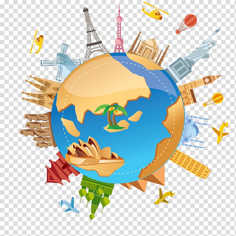 Earth Cartoon Building, Creative Earth transparent background PNG clipart