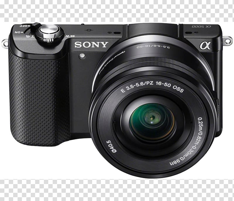 Mirrorless interchangeable-lens camera 索尼 APS-C Sony E PZ 16-50mm f/3.5-5.6 OSS, Camera transparent background PNG clipart